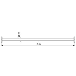 Porte-rideau droit 4359 Ø 20 mm 2 m