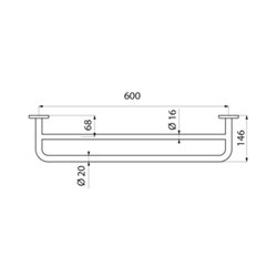 Porte-serviettes 510790S 2 barres inox poli satiné