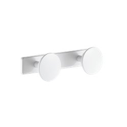 Porte-vêtement 1302W 2 têtes inox et métal epoxy blanc