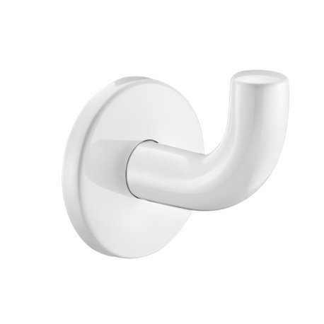 Patère virgule 4043EW epoxy blanc court