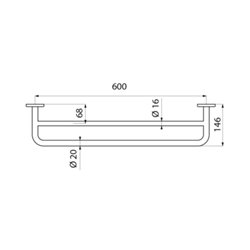 Porte-serviettes 510790P 2 barres inox poli brillant