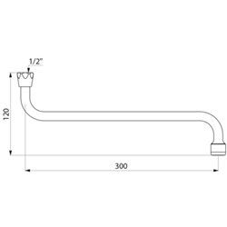 Bec horizontal orientable 940302 F1/2" L. 300 mm