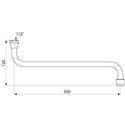 Bec horizontal orientable 940302 F1/2" L. 300 mm