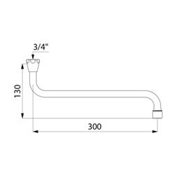 Bec horizontal orientable 945302 F3/4" L. 300 mm