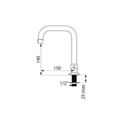 Bec tube orientable 1306T1 L. 150 mm 