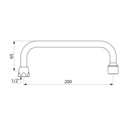 Bec par-dessus orientable 951202 F1/2" H. 65 mm