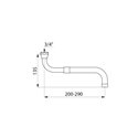 Bec horizontal télescopique 966230 L. 200 à 290 mm 