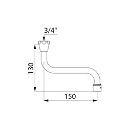 Bec horizontal orientable 945152 F3/4" L. 150 mm
