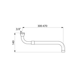 Bec horizontal télescopique 966380 L. 300 à 470 mm 