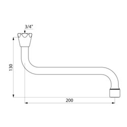 Bec horizontal orientable 945202 F3/4" L. 200 mm