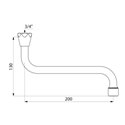 Bec horizontal orientable 945202 F3/4" L. 200 mm