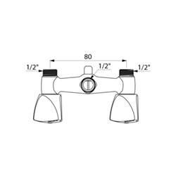 Mélangeur douche D2480 entraxe 80 mm