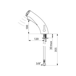 Mitigeur électronique 492106 Tempomatic 3 sans robinet d'arrêt, manette standard