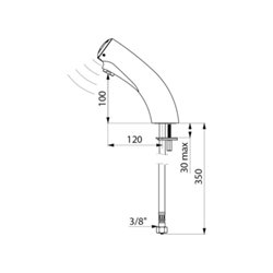 Robinet électronique 442106 sans robinet d'arrêt, 