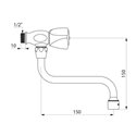 Robinet monotrou mural D275150 L. 150 mm 
