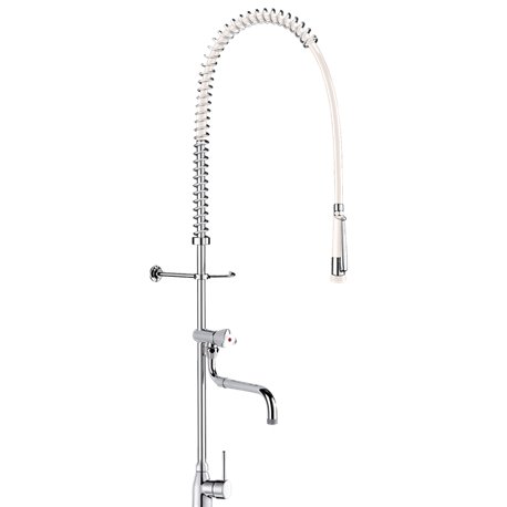 Combiné de prélavage monotrou avec mitigeur 6692 douchette à diffuseur antitartre avec robinet de puisage