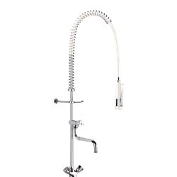 Combiné de prélavage monotrou avec mélangeur G6932 douchette antitartre à picots avec robinet de puisage