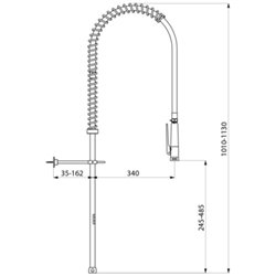 Combiné de prélavage 433020 douchette à diffuseur antitartre avec colonne longue sans bec