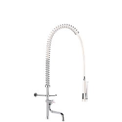 Combiné de prélavage 435422 douchette antitartre à picots avec colonne courte et bec tube