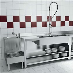Combiné de prélavage monotrou avec mélangeur 5632 douchette à diffuseur antitartre avec robinet de puisage