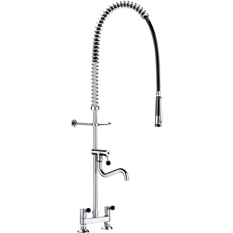 Combiné de prélavage 2 trous avec mélangeur 5633 douchette à diffuseur antitartre avec robinet de puisage