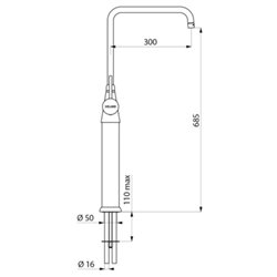 Mitigeur monotrou sur plage 5652 avec colonne de réhausse 