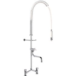 Combiné de prélavage 2 trous avec mélangeur G6532 douchette à diffuseur antitartre avec robinet de puisage
