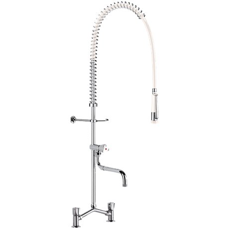 Combiné de prélavage 2 trous avec mélangeur G6532 douchette à diffuseur antitartre avec robinet de puisage