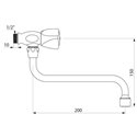Robinet monotrou mural D275200 L. 200 mm 