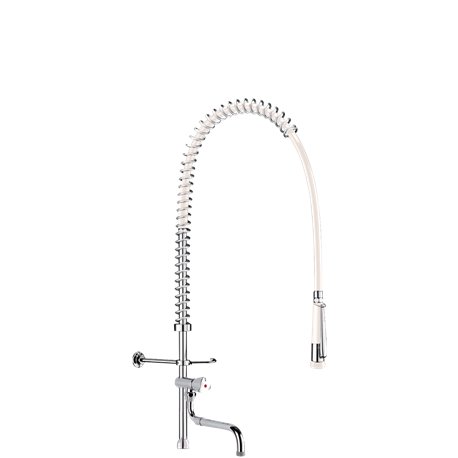 Combiné de prélavage 433422 douchette à diffuseur antitartre avec colonne courte et bec tube