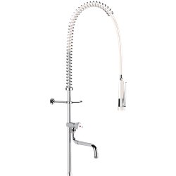 Combiné de prélavage 435220 douchette antitartre à picots avec colonne longue et bec tube