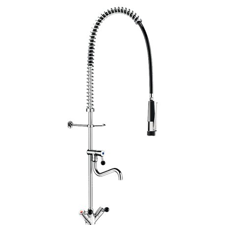 Combiné de prélavage monotrou avec mélangeur 5832 douchette antitartre à picots avec robinet de puisage