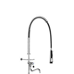 Combiné de prélavage 435622 douchette antitartre à picots avec colonne courte et bec tube