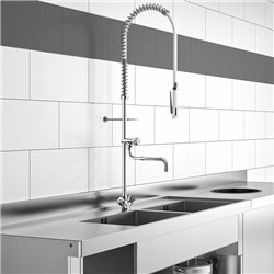 Combiné de prélavage monotrou avec mélangeur G6632 douchette à diffuseur antitartre avec robinet de puisage