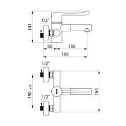 Mitigeur thermostatique séquentiel mural H9611S Securitherm Bioclip Raccords standards