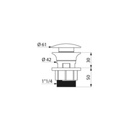 Bonde On/off 581000 M1"1/4 pour lavabo
