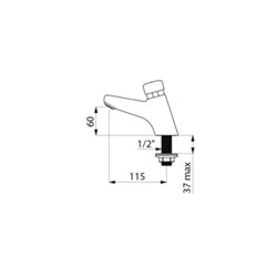 Robinet temporisé 702000 Tempostop 2 fixation par contre-écrou
