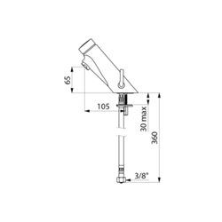 Mitigeur temporisé 742100 Temposoft Mix sans robinet d'arrêt, manette standard