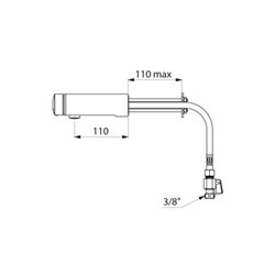 Mitigeur temporisé 794160 Tempomix 3 traversée de cloison L. 110 mm avec robinets d'arrêt