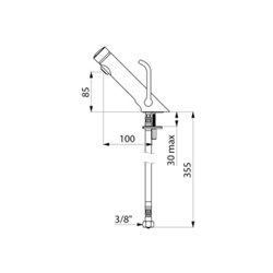 Mitigeur temporisé 742510LH Temposoft Mix 2 sans robinet d'arrêt, manette longue