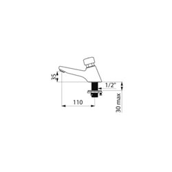 Robinet temporisé Tempostop 745300 fixation renforcée 