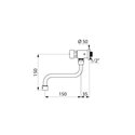 Robinet temporisé Tempostop 748151 mural à bec orientable  et système AB