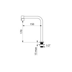 Bec tube fixe 204001 Ø 16 mm 
