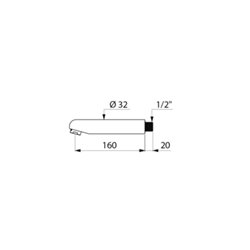 Bec mural sans rosace 947170 L. 160 mm 