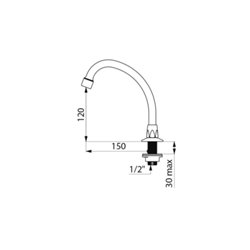 Bec col de cygne orientable 967152 L. 150 mm 