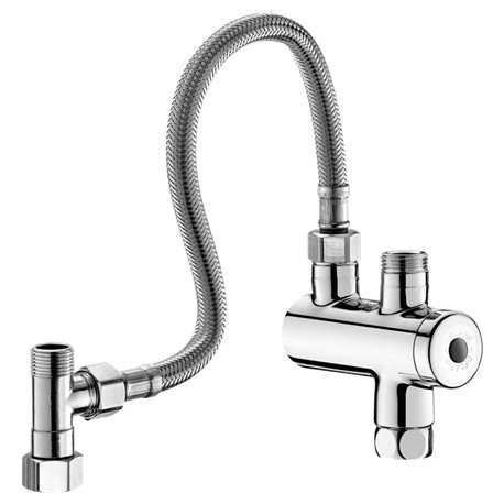 Mitigeur d'eau mitigée 732230 corps poli chromé arrivée EC F3/8"- M3/8" avec kit de connexion
