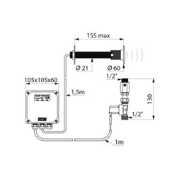 Tempomatic 428150 pour cloison  155 mm alim. Sur secteur