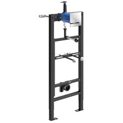 Bâti-support Tempofix 3 543006+430016 version piles plaque Tempomatic 4 inox brillant, urinoir Ø 35 mm