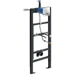 Bâti-support Tempofix 3 543000D+430010 version secteur plaque Tempomatic 4 inox brillant, urinoir à flexible 1/2''
