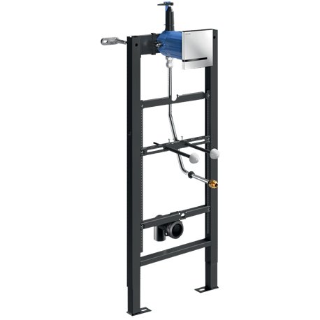 Bâti-support Tempofix 3 543000D+430010 version secteur plaque Tempomatic 4 inox brillant, urinoir à flexible 1/2''